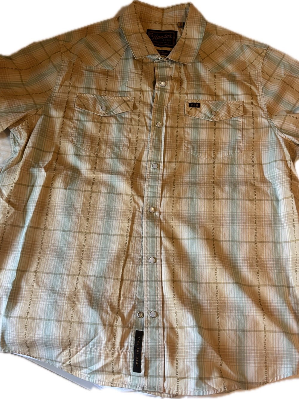 Howler Brothers Men's Plaid Button-Down Shirt - Light Blue & Cream